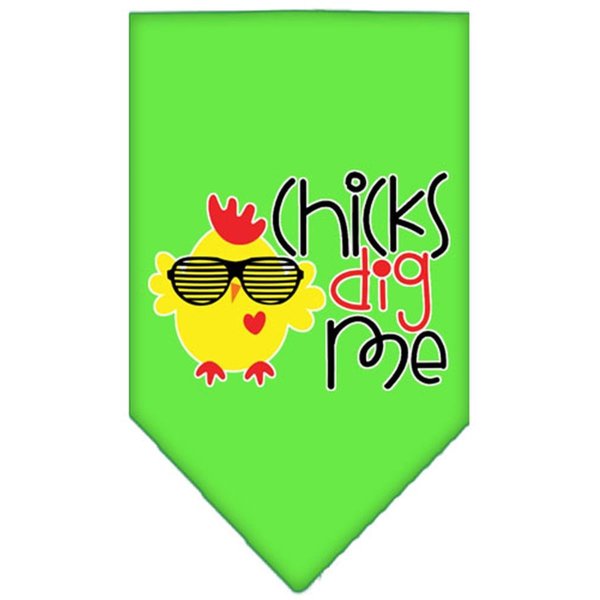 Mirage Pet Products Chicks Dig Me Screen Print Pet BandanaLime Green Large 66-454 LGLG